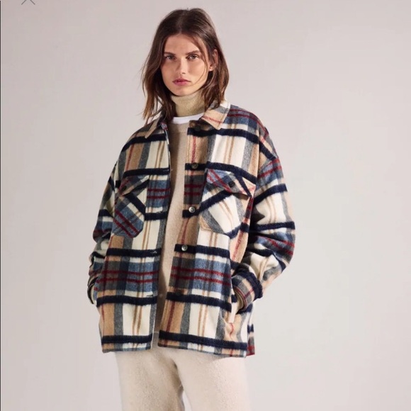 Zara Jackets & Blazers - Zara Wool Blend Plaid Overshirt